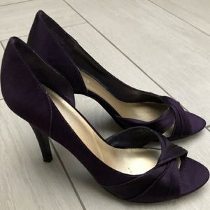 Nine West Satin Purple Heels